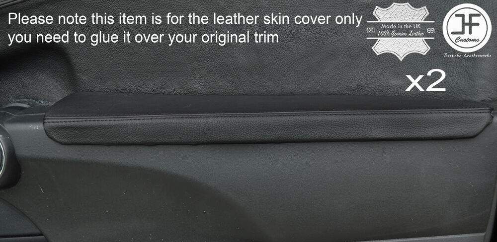 BLACK STICH 2X FRONT DOOR ARMREST LEATHER COVERS FITS TOYOTA SCION TC 2005-2010