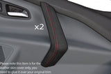 RED STITCH 2X FRONT FULL DOOR HANDLE SKIN COVERS FITS FORD TRANSIT MK8 2014+