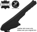 BLACK & BLACK STRIPE LEATHER HANDBRAKE GAITER FOR FORD ESCORT MK5 RS COSWORTH