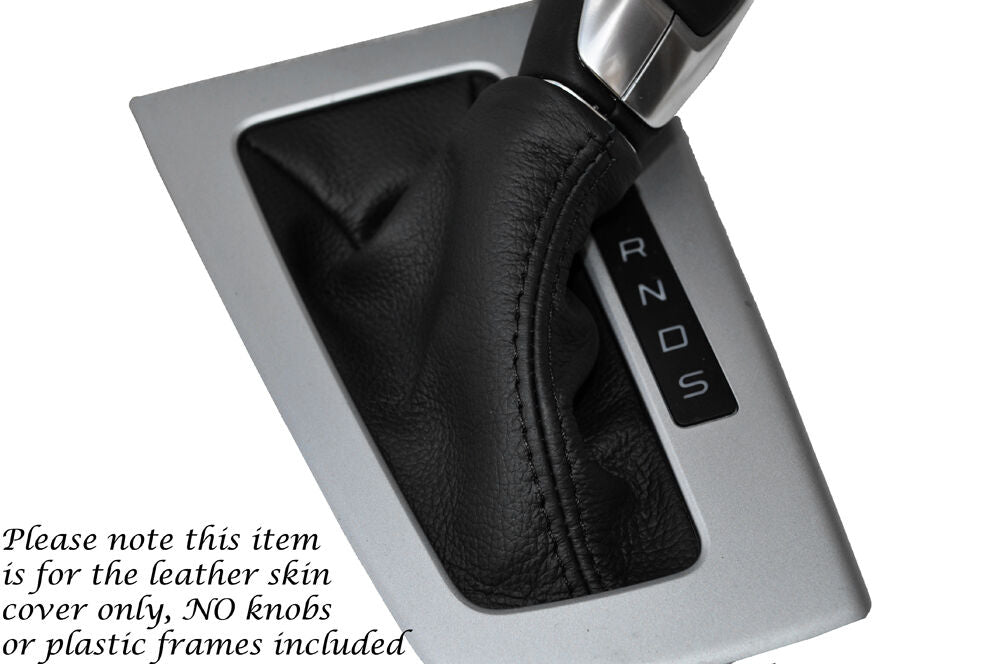 BLACK STITCH AUTO AUTOMATIC LEATHER GEAR GAITER FITS FORD FOCUS MK3 2011-2015