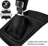 BLACK & BLACK STRIPE TOP GRAIN LEATHER MANUAL GEAR GAITER FOR HYUNDAI i30 12-16