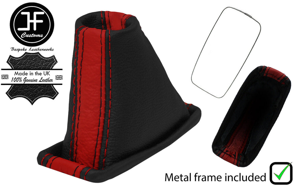 RED BLACK STRIPE LEATHER AUTOMATIC GEAR +METAL FRAME FOR SUZUKI VITARA 15-20