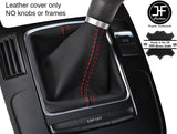 RED STITCH TOP GRAIN REAL LEATHER MANUAL GEAR GAITER FOR AUDI A4 B8 2008-2015