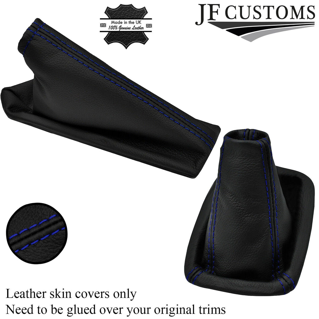 BLUE STITCH LEATHER GEAR HANDBRAKE GAITER FOR VAUXHALL CORSA E 2014-2019