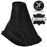BLACK & BLACK REAL LEATHER MANUAL GEAR GAITER FITS FORD MUSTANG 2015-2017