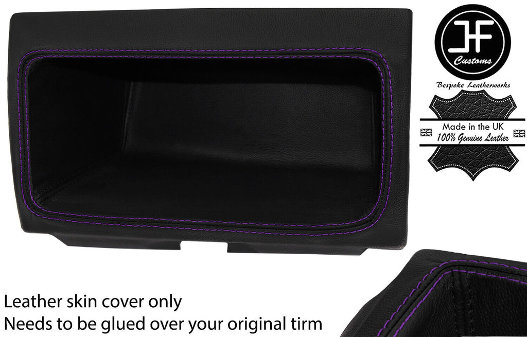 PURPLE STITCH DASH CUBBY BOX LEATHER COVER FITS FORD TRANSIT MK7 2006-2013