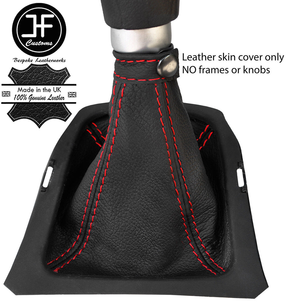 RED STITCH TOP GRAIN MANUAL LEATHER GEAR GAITER FITS SUZUKI VITARA MK4 15-18