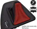 BLACK & DARK RED TOP GRAIN LEATHER AUTOMATIC GEAR GAITER FOR BMW E90 E91 E92 E93