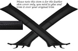 BLACK STITCH 2X WINDSCREEN PILLAR COVERS FITS MITSUBISHI LANCER EQUIPPE 07-14