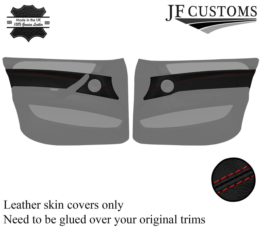D RED STITCH LEATHER 2X FRONT DOOR CARD TRIM COVERS FOR BMW X6 E71 E72 07-14