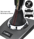 RED STITCHING CARBON FIBER VINYL SMG GEAR GAITER FITS BMW E46 SMG 98-05