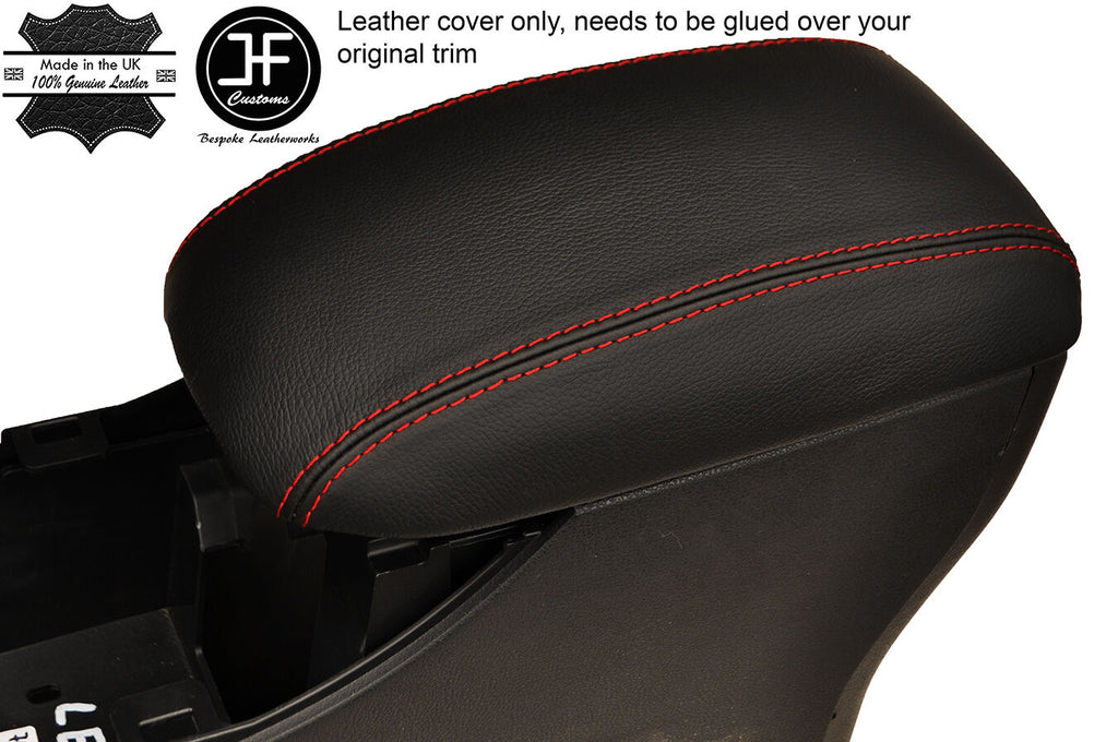 RED STITCHING REAL LEATHER ARMREST LID COVER FITS LEAF 2010-2017 CUSTOM NEW