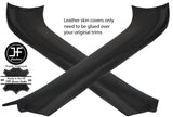 BLACK & BLACK 2X A PILLAR LEATHER COVER FOR PORSCHE CARRERA 911 996 CONVERTIBLE