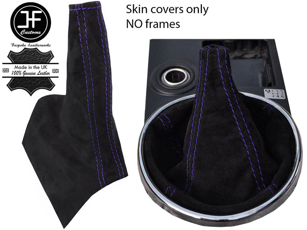 PURPLE STITCH REAL SUEDE GEAR HANDBRAKE GAITER FOR LEXUS IS200 MK1 1998-2005