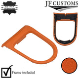 FITS FORD MUSTANG 15-17 ORANGE LEATHER AUTO GEAR SHIFT SURROUND TRIM COVER+FRAME