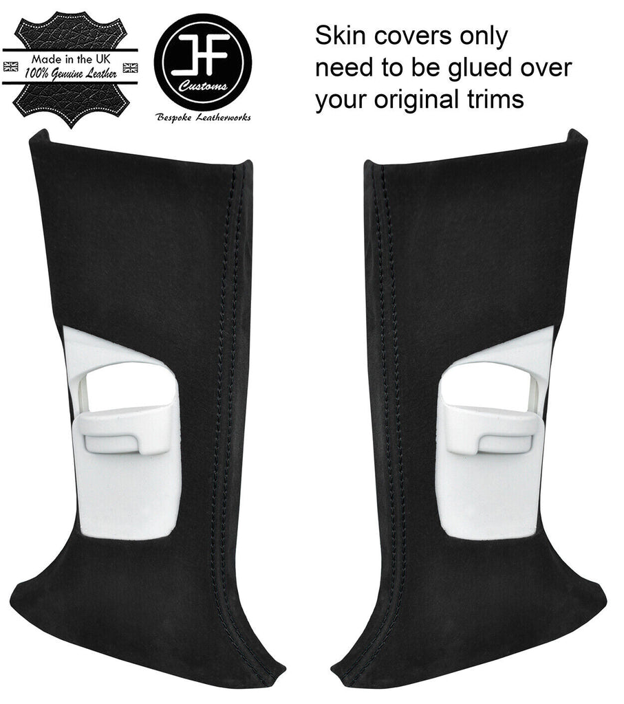 BLACK STITCH 2X UPPER B PILLAR SUEDE COVERS FITS FORD FOCUS MK3 12-18 5 DOOR