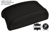 BLACK STITCHING REAL LEATHER ARMREST LID COVER FITS CITROEN C-CROSSER 2007-2015