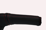 red stitching FITS FIAT STILO 01-07  HANDBRAKE HANDLE LEATHER COVER ONLY