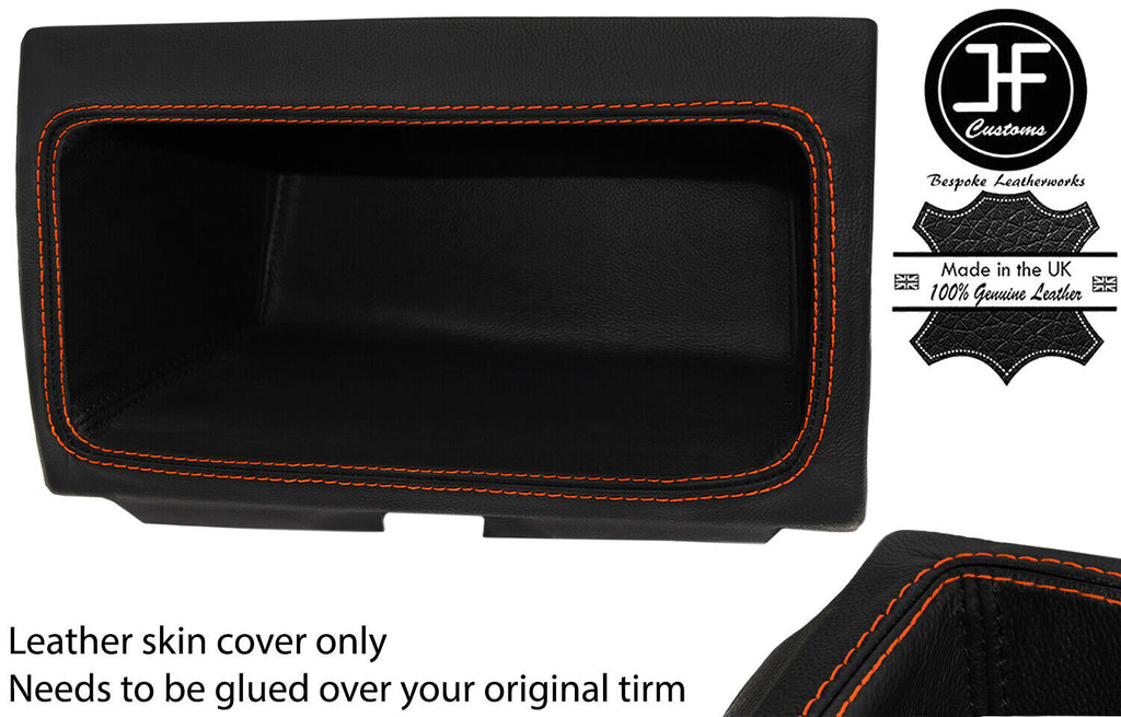 ORANGE STITCH DASH CUBBY BOX LEATHER COVER FITS FORD TRANSIT MK7 2006-2013