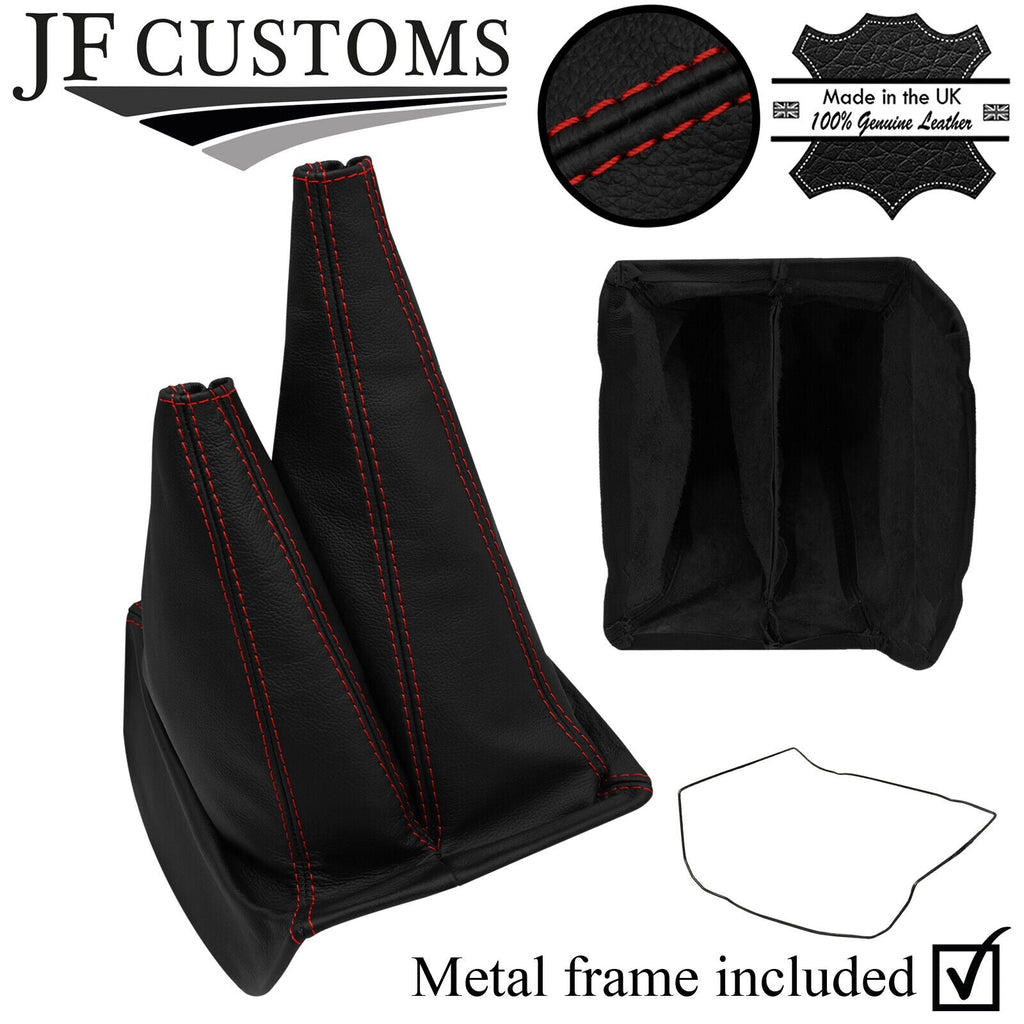 D RED STITCH TOP-GRAIN LEATHER GEAR + METAL FRAME FITS NISSAN NAVARA D21 D22