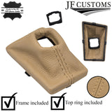 CREAM LEATHER AUTO GEAR GAITER AND TOP KNOB COVER + FRAMES FOR AUDI A7 18-22