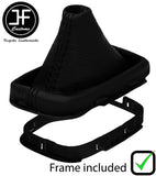 BLACK STITCH LEATHER AUTOMATIC GEAR GAITER+PLASTIC FRAME FOR JEEP COMPASS 17-20