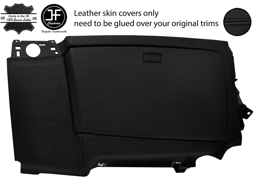 BLACK STITCH LOWER DASH GLOVE BOX TRIM LEATHER COVER FOR BMW E81 E82 E87 05-07