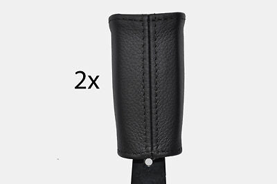 black stitch FITS MITSUBISHI PAJERO 2X FRONT SEAT BELT STALK LEATHER COVERS