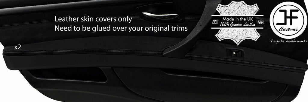 BLACK STITCH 2X FRONT DOOR ARMREST TRIM LEATHER COVERS FOR BMW 3 E92 E93 2 DOOR