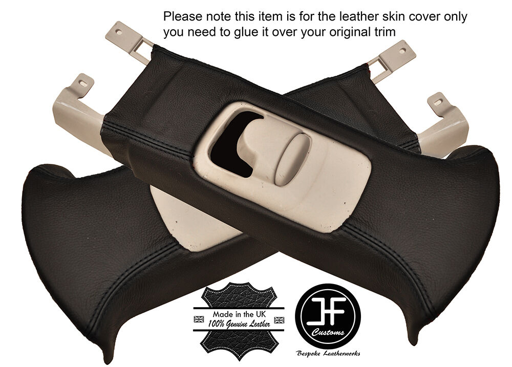 BLACK STITCH 2X UPPER B PILLAR LEATHER COVERS FITS BMW MINI R50 R53 2001-2006