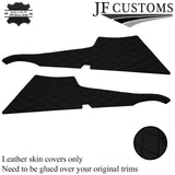 BLACK DIAMOND STITCH LEATHER 2X REAR C POST PILLAR COVERS FOR MG MGB GT