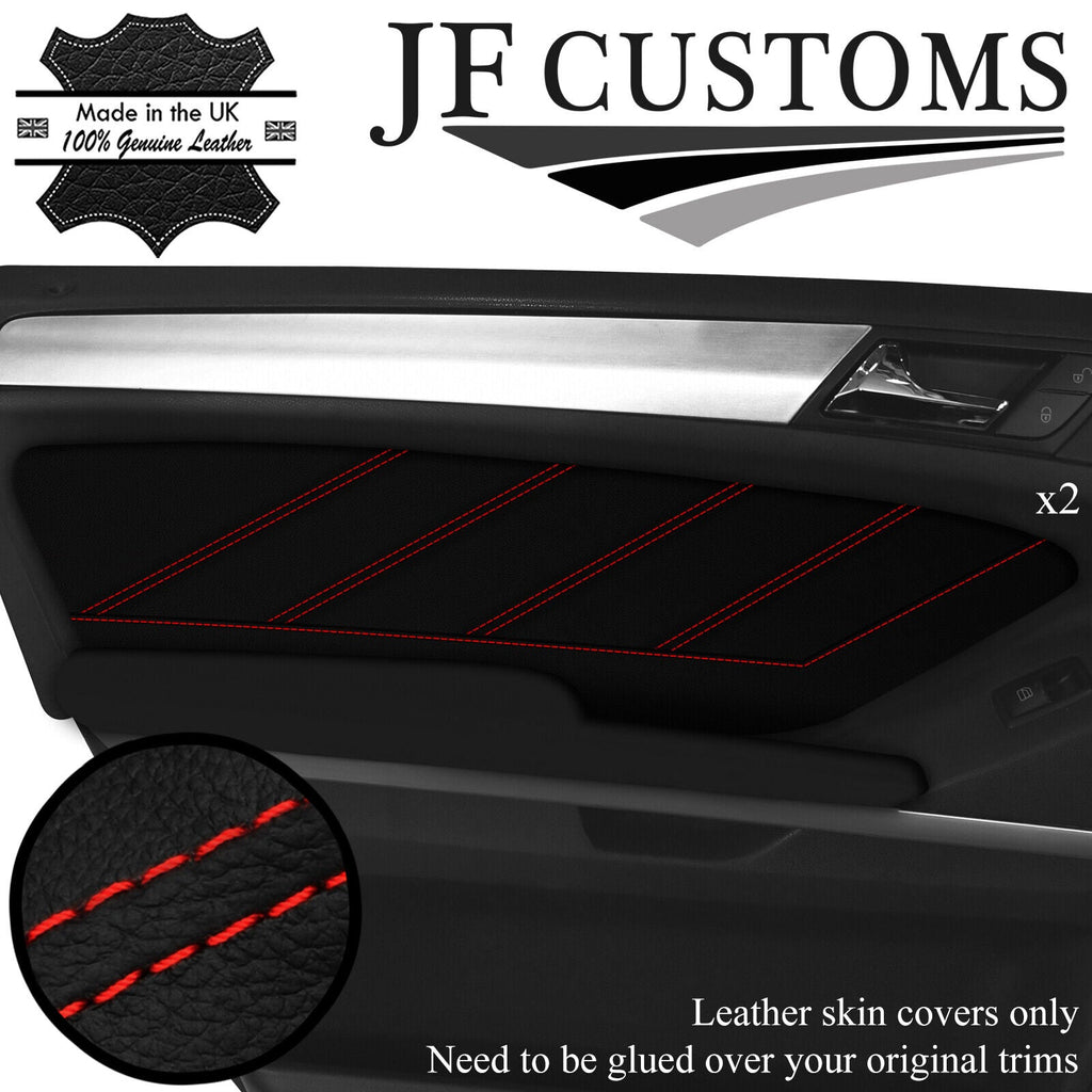 RED STITCH LEATHER 2X FRONT DOOR TRIM COVERS FOR MERCEDES W164 05-11 JF2