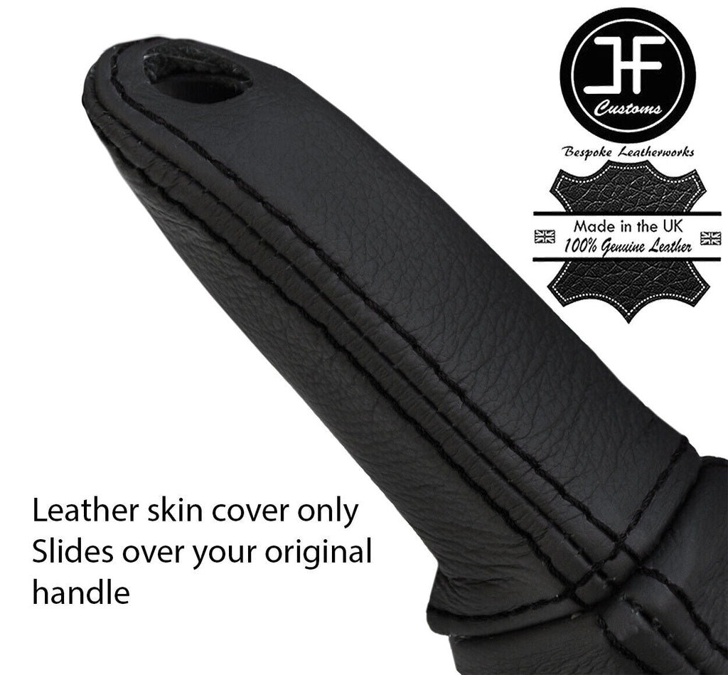 BLACK STITCH TOP GRAIN LEATHER HANDBRAKE HANDLE COVER FITS BMW Z4 E85 E86 02-08