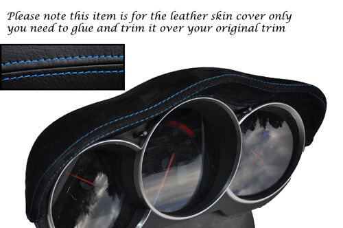 BLUE STITCH FITS MAZDA RX8 03-12 SPEEDO GAUGE HOOD PU SUEDE SKIN COVER ONLY