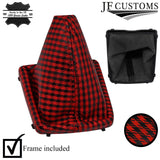 FOR FORD FOCUS MK2 04-08 RED STITCH UV PRINTED LEATHER GEAR GAITER + FRAME