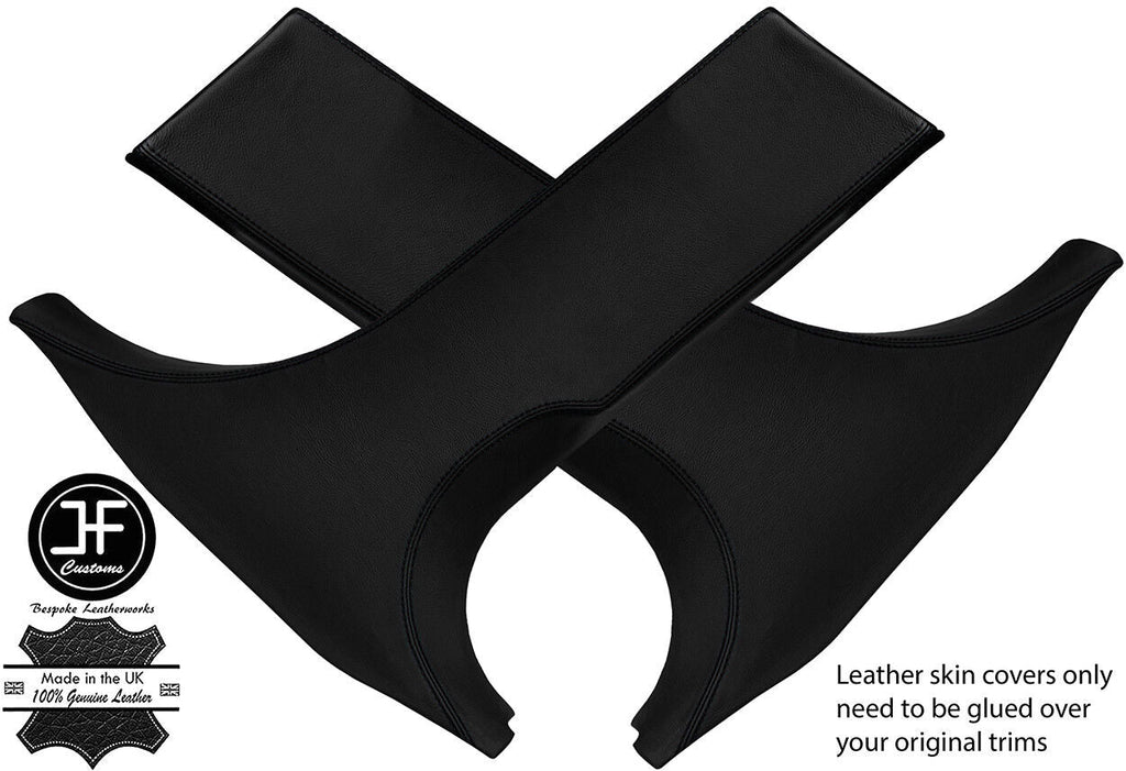 BLACK STITCH 2X LOWER B PILLAR LEATHER COVERS FITS BMW 3 SERIES F30 F31 11-18