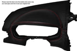 RED STITCH DASH SPEEDO SURROUND LEATHER SKIN COVER FITS MITSUBISHI COLT 04-12