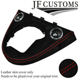 RED STITCH SUEDE AUTOMATIC GEAR SURROUND COVER FOR FIAT 500 2007-2020 CUSTOM NEW