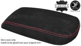 RED STITCHING REAL SUEDE ARMREST LID COVER FITS BMW X3 F25 2011-2018 CUSTOM NEW