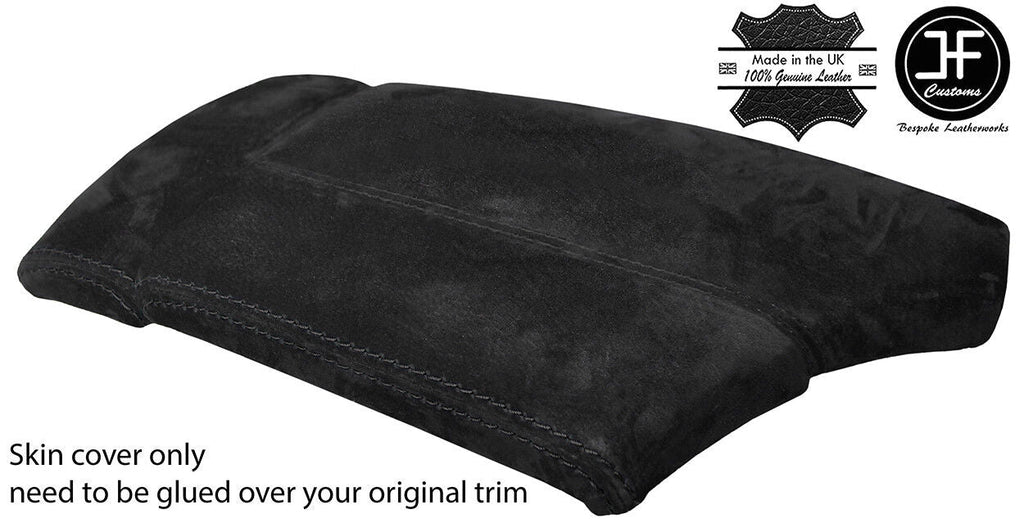 BLACK STITCH SLIDING ARMREST SUEDE COVER FOR BMW 5 SERIES E60 E61 2003-2011