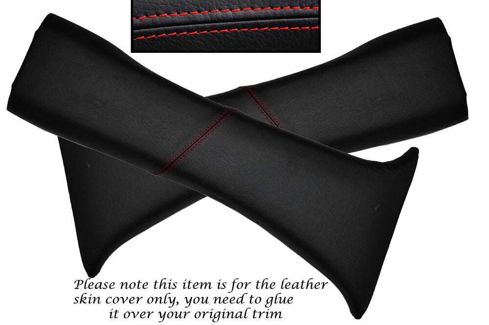 RED STITCH 2X B POST PILLAR LEATHER COVERS FITS TOYOTA HILUX 4 RUNNER 89-95