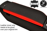 BLACK & RED REAL LEATHER ARMREST LID COVER  FITS MAZDA MX5 MK2 1998-2000