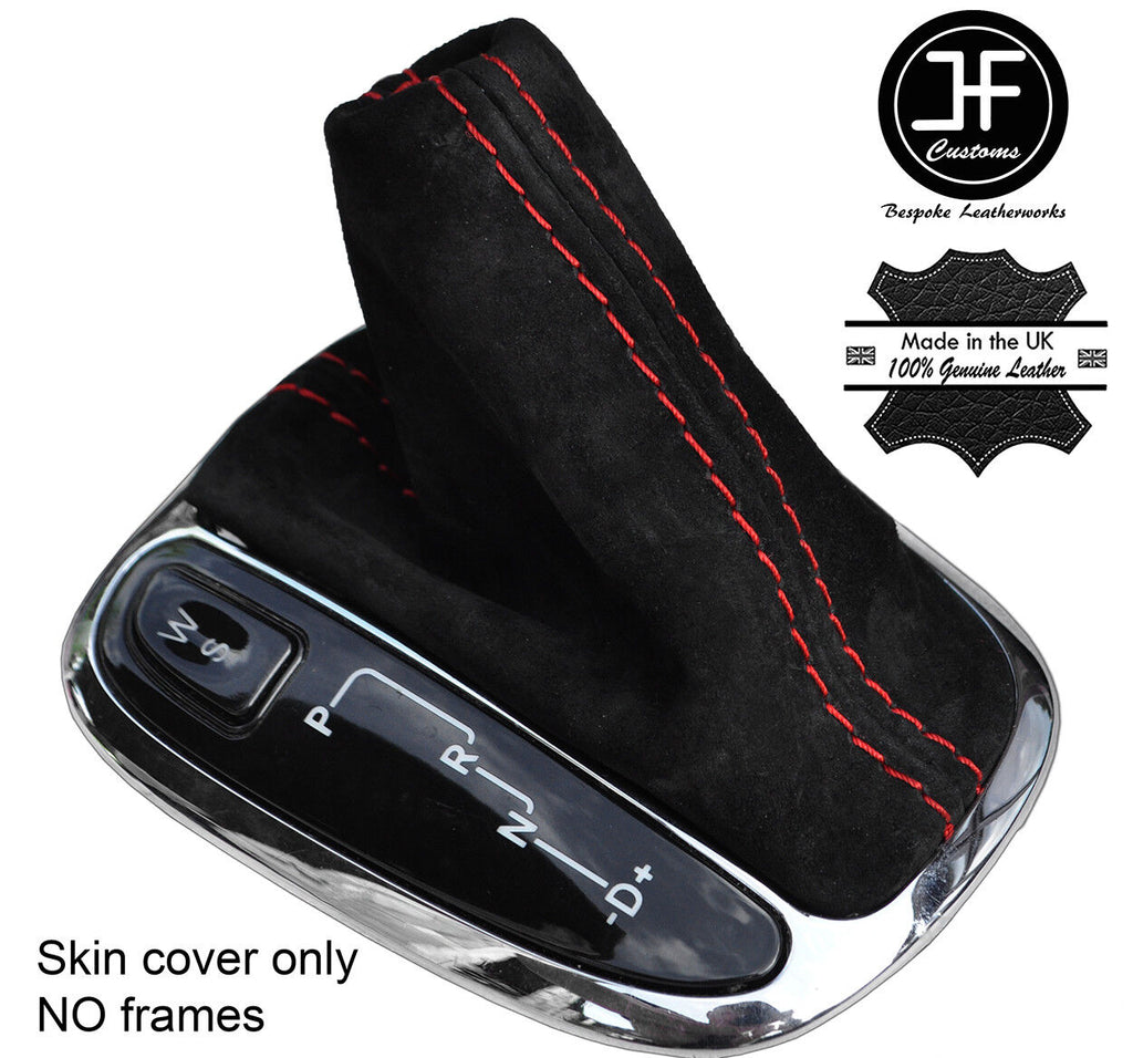 RED STITCH REAL SUEDE AUTO AUTOMATIC GEAR GAITER FITS MERCEDES C CLASS W203