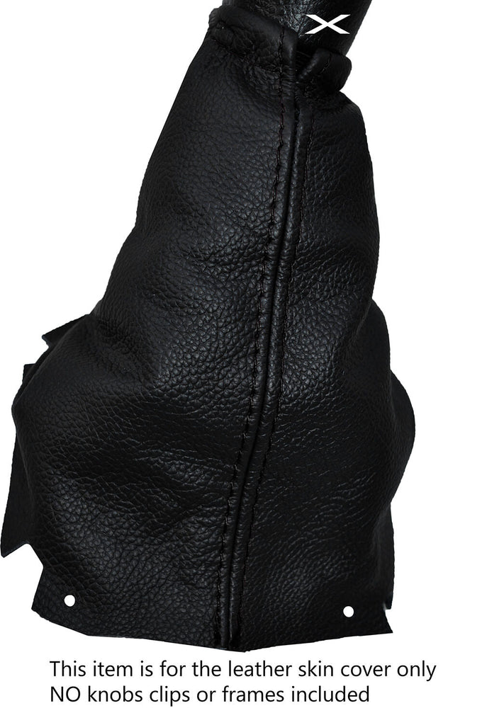 BLACK STITCHING LEATHER MANUAL GEAR GAITER FITS NISSAN MICRA ACENTA 2007-2010