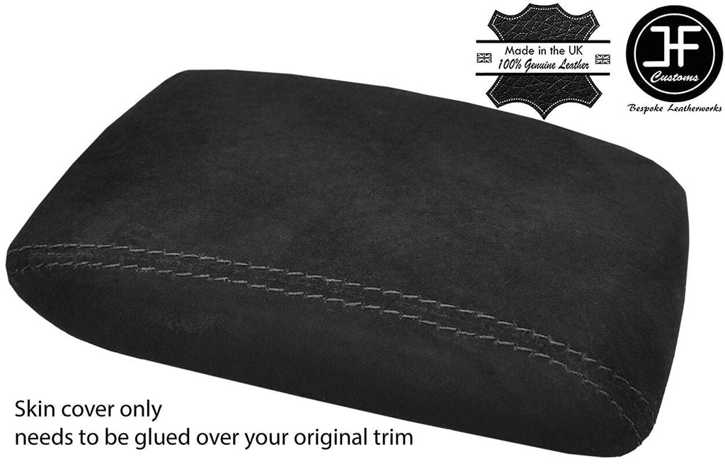 BLACK STITCH REAL SUEDE ARMREST COVER FITS SUBARU IMPREZA WRX STI 2015-2018