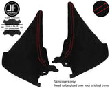 RED STITCH 2X TRIANGLE CONSOLE SIDE TRIM SUEDE COVER FOR MAZDA MX5 MK3 09-15
