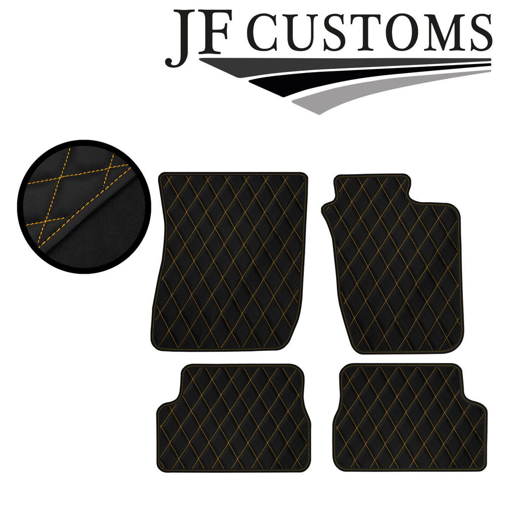YELLOW DIAMOND STITCH VINYL 4X TAILORED FLOOR CARPETS FOR TOYOTA CELICA 94-99