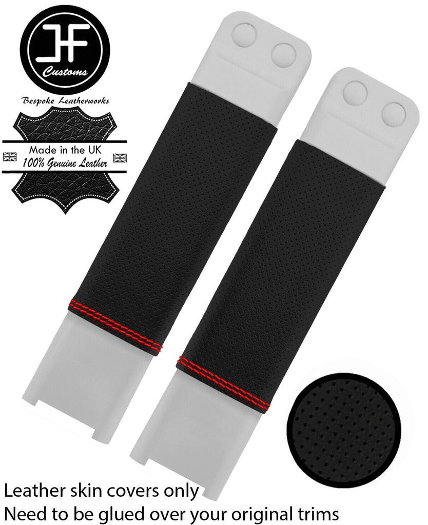 RED STITCH 2X KNEE PAD TRIM PERFORATED COVERS FITS TOYOTA MR2 MK3 00-07 JF1