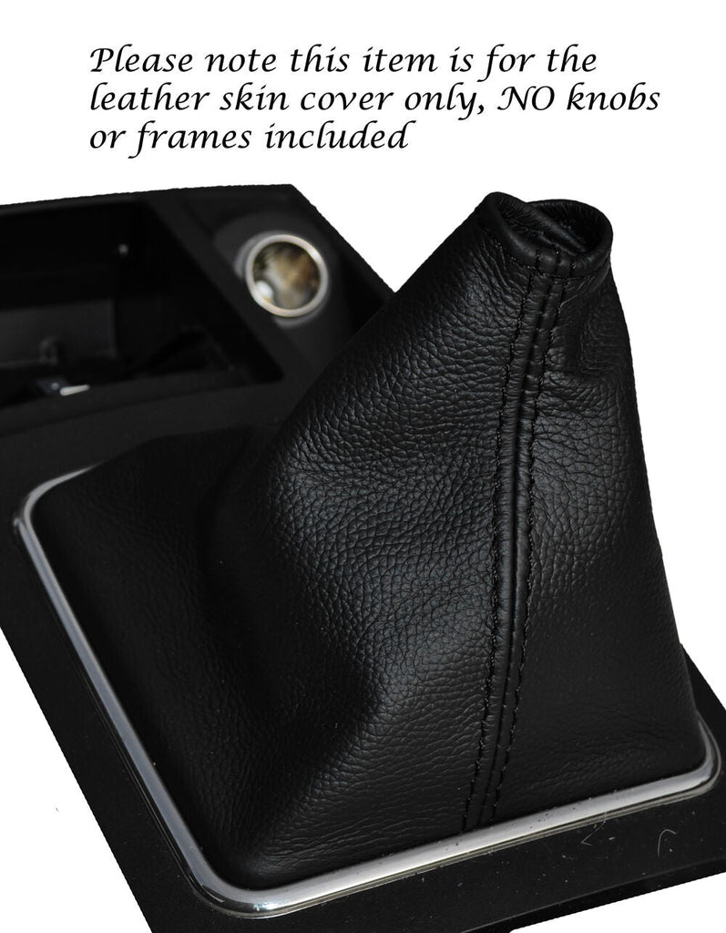 BLACK STITCH MANUAL LEATHER GEAR GAITER FITS MITSUBISHI LANCER GS2 2008-2014