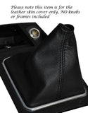 BLACK STITCH MANUAL LEATHER GEAR GAITER FITS MITSUBISHI LANCER GS2 2008-2014